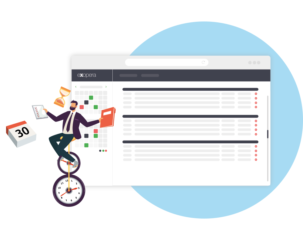 Screenshot van eXopera tijdsbeheer